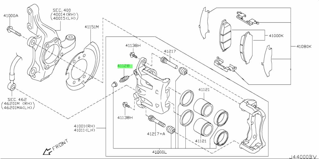 Rear Caliper Bleeder Screw to suit Nissan Silvia S13 / 180SX, S14, S15 41128-AW70A - Vega Autosports
