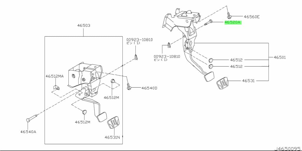 Brake Pedal Pin Clevis "Most Nissans" 46123-03W1A