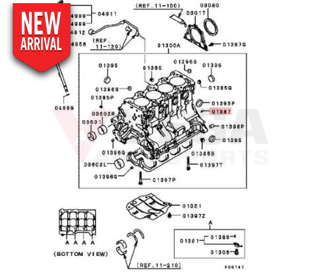 OEM 4G63 M6x14 Cylinder Block Pin to suit Mitsubishi Lancer Evolution 4-10 MF472403 - Vega Autosports