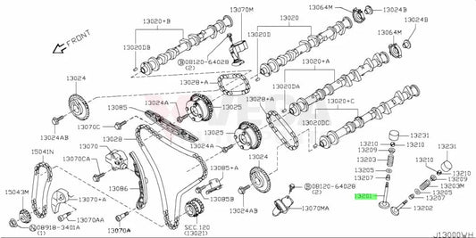 Oem Intake Valve (Vr38Dett) To Suit Nissan R35 Gtr 13201-Jf00A Engine