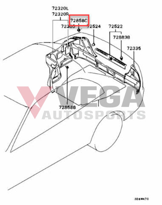 Oem Mitsubishi Boot Trim Clip To Suit Evolution 4-6 Mr201972 Nuts / Bolts Screws
