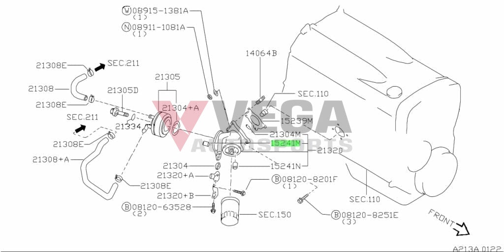 Oil Cooler Pressure Relief Valve To Suit Nissan Skyline R32 / R33 R34 Gtr 15241-17F0A Engine