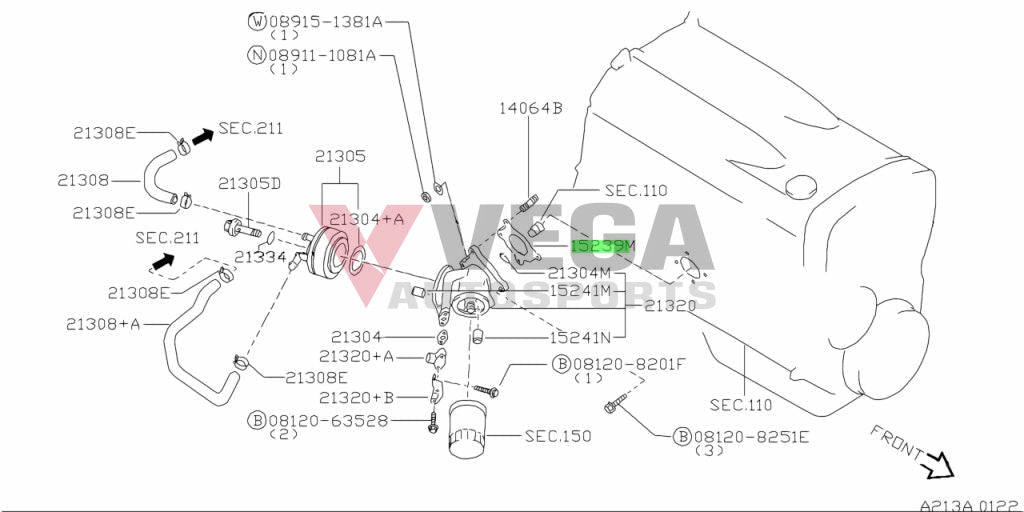 Oil Filter Housing Gasket To Suit Nissan Rb20/25/26 Engines 15239-71L00 Engine