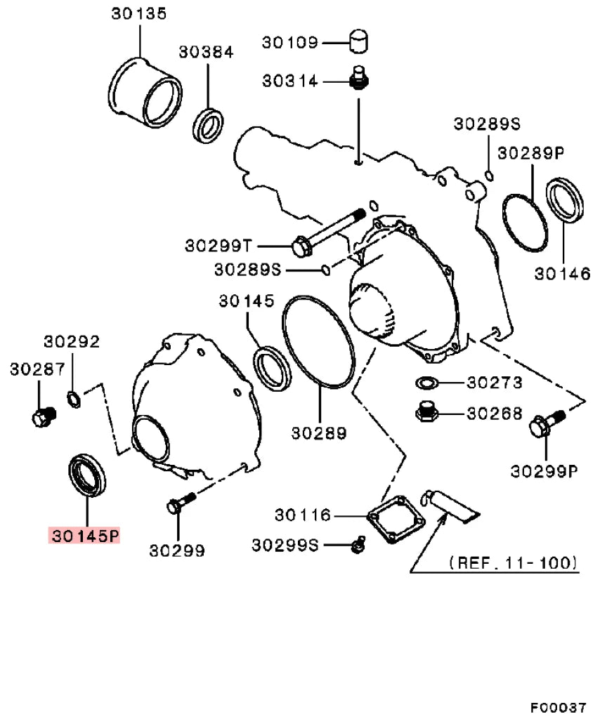 Oil Seal (Driveshaft To Transfer) And Ayc Diff Rhs Suit Mitsubishi Lancer Evolution 4 - 9 Cn9A Cp9A