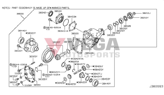 Oil Seal Front Differential Bearing Retainer (Rhs) To Suit Nissan Skyline R32 Gtr / Gts-4 R33 & R34