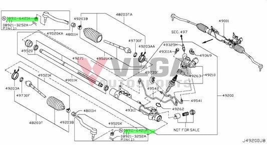 Outer Tie rod end nut to suit Nissan Silvia S14 0891-16421A Nuts / Bolts / Screws