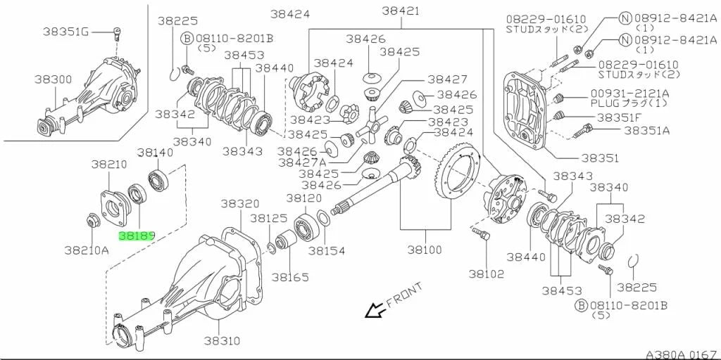 R200 Rear Different Pinion Shaft Seal (C8189-21G00) To Suit Nissan