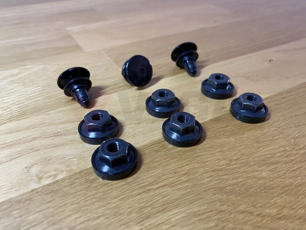 Rear Bumper Fitting Clip & Nut Set (9-Piece) To Suit Nissan Skyline R33 Models Exterior