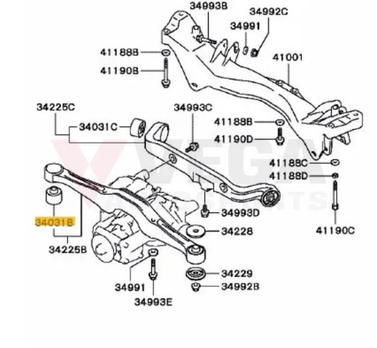 Rear Diff Mount Back Bushing to suit Mitsubishi Lancer Evolution 5 – 9 MB844818 - Differential
