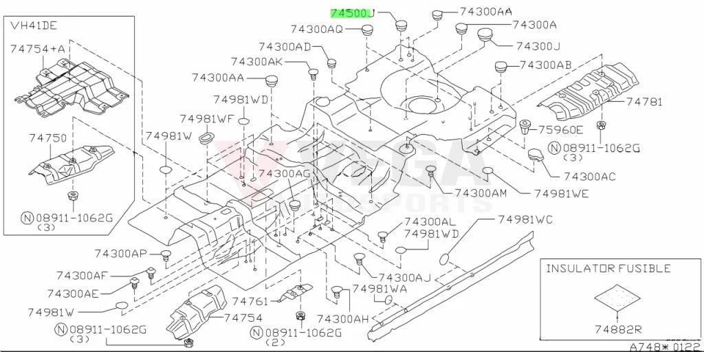 Rear Floor Plug / Grommet 47Mm To Suit Nissan Skyline R33 Gtr R34 90879-4P000 Nuts Bolts Screws