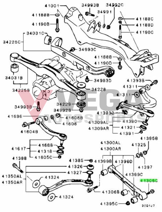 Rear Lower Suspension Arm Bolt for Mitsubishi Lancer Evolution 4-9 MB809343 Nuts / Bolts / Screws