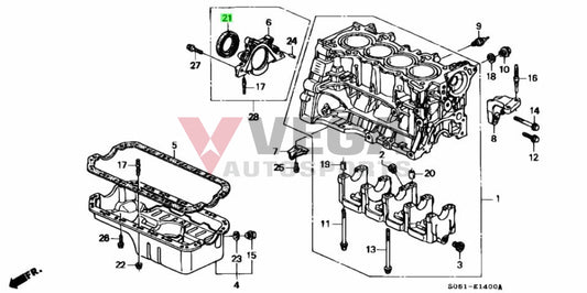 Rear Main Seal To Suit Honda D/B Series 91214-Ple-003 Engine