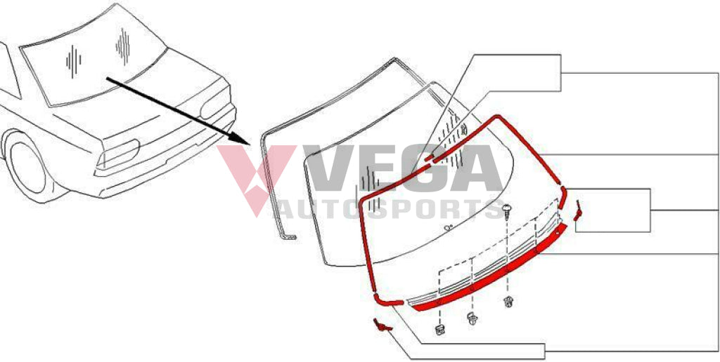 Rear Moulding Set To Suit Nissan Skyline R32 Gtr / Gts-T Gts Gts4 - Coupe Models 79750-04U10