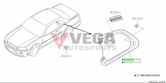 Rear Quarter Window Set Tinted (Rhs & Lhs) To Suit Nissan Skyline R34 Gtr / Gtt - Coupe Exterior