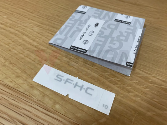 Rear 'SFHC' Window Label Decal to suit Nissan Skyline R33 R34 GTR - Vega Autosports