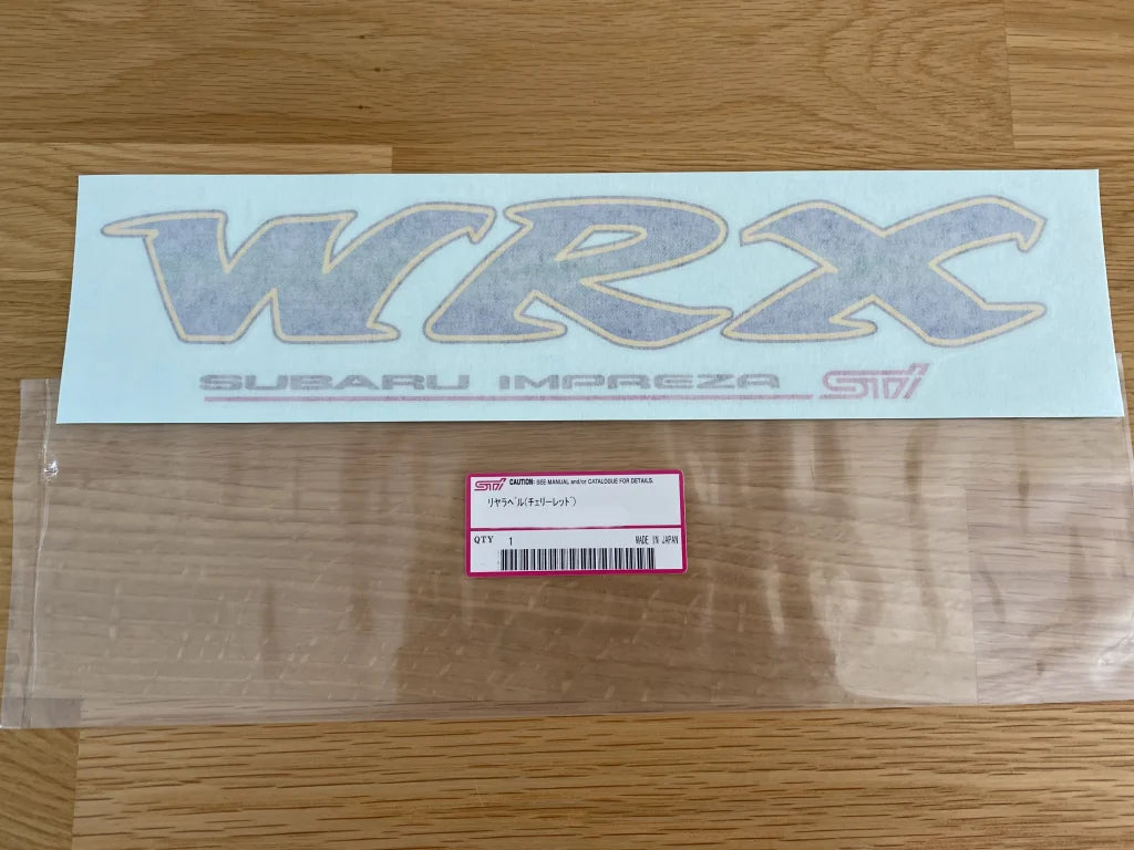 Rear "WRX" Decal Sticker Pink STi to suit Subaru Impreza GC8 93-01 - Vega Autosports