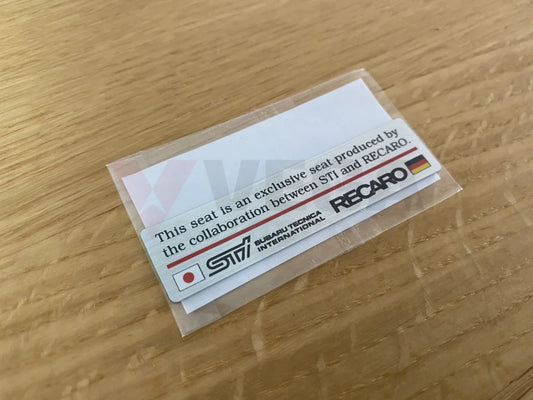 Recaro Seat Sticker Emblem to suit Genuine Subaru Impreza WRX STI GDB - Vega Autosports