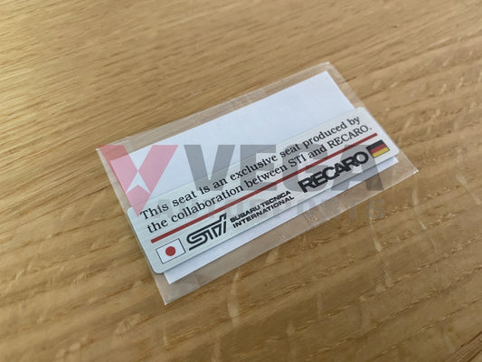 Recaro Seat Sticker Emblem to suit Genuine Subaru Impreza WRX STI GDB - Vega Autosports