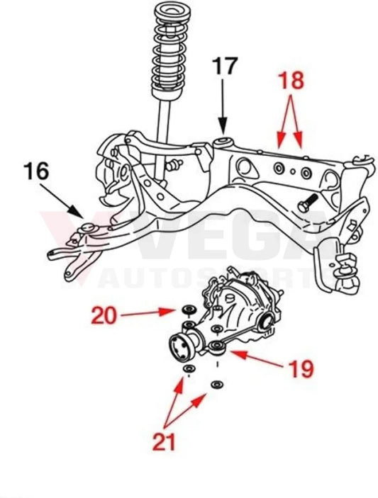 Reinforced Differential Mounting Bush Set (Nismo) to suit Nissan R200 S14/S15/R33/R34/Z32/R32 4WD 55401-RS590