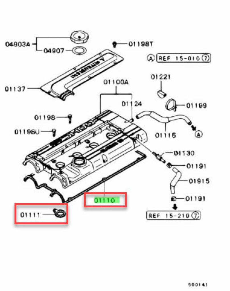 Rocker Cover Gasket Set To Suit Mitsubishi Lancer Evolution 1 / 2 3 Md186785 Md186784 Engine