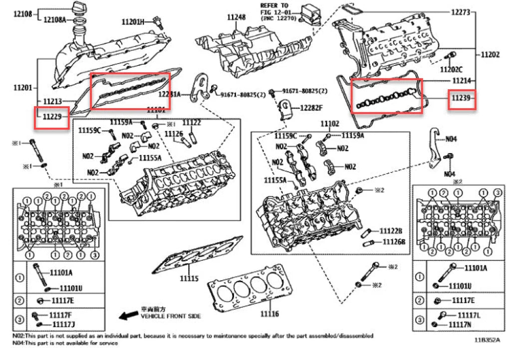Rocker Cover / Injector Gasket To Suit Toyota Landcruiser Vdj V8 Turbo Diesel 11229-51010 Engine