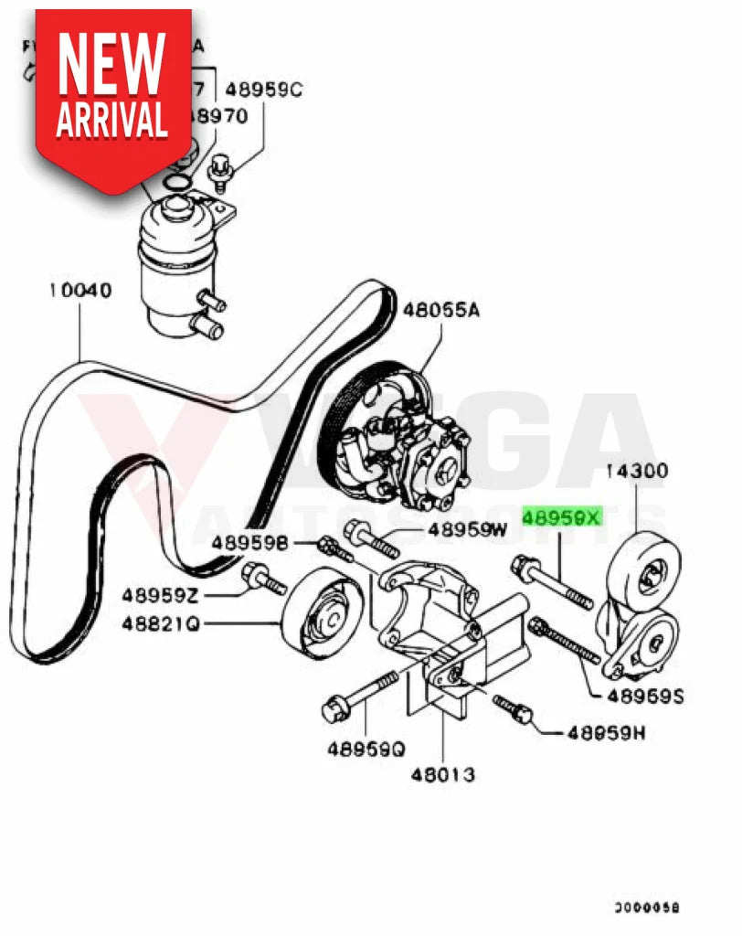 Serpentine Belt Tensioner Bolt to suit Mitsubishi Lancer Evolution 7 - 9 MD374022 - Nuts / Bolts / Screws