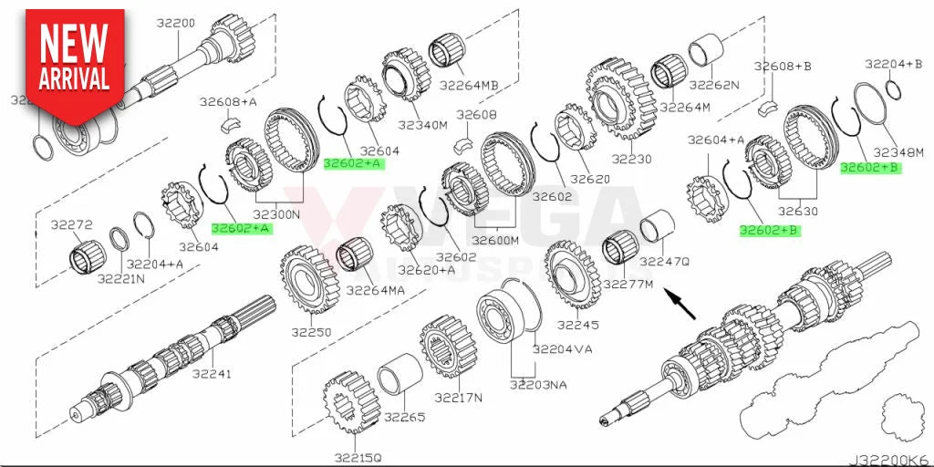 Shift Insert Spring to suit Nissan 350Z CD00A Gearbox 32603-CD005 - Gearbox and Transmission
