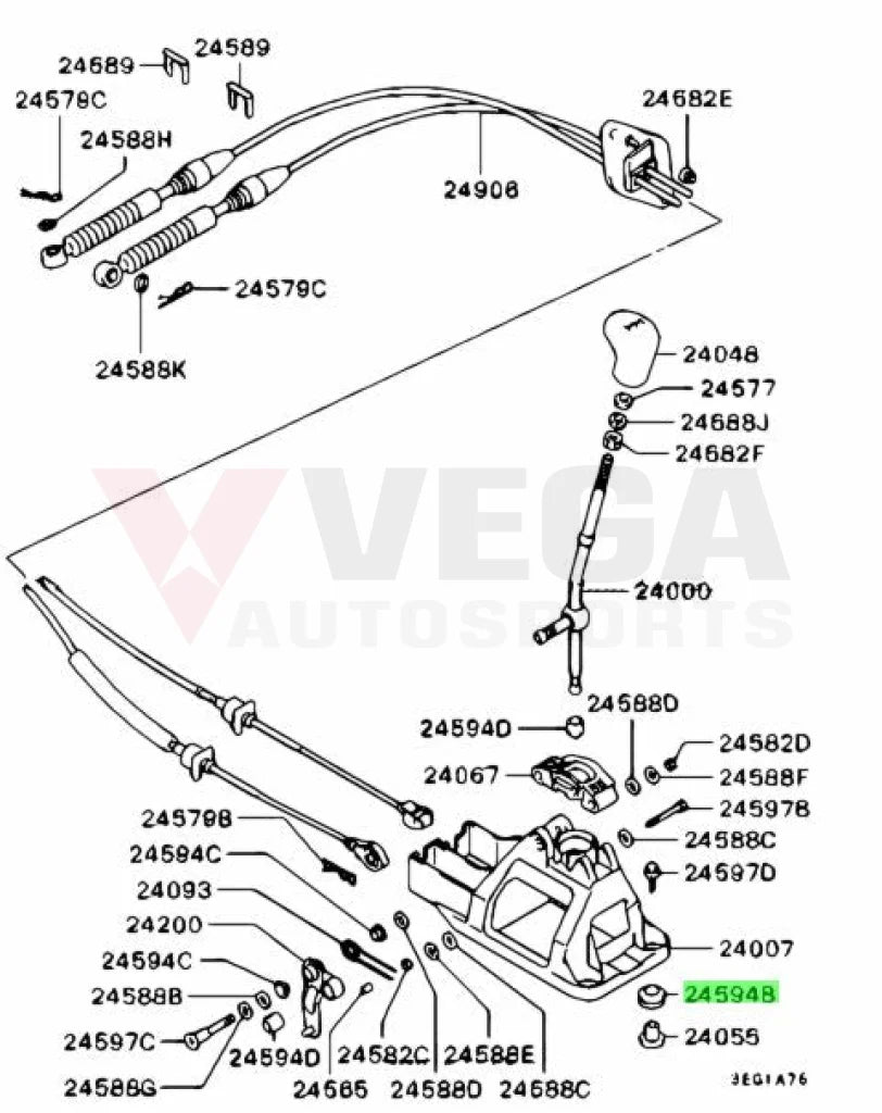 Shifter Base Bushing to suit Mitsubishi Lancer Evolution 4 - 9 MR103559 Gearbox and Transmission