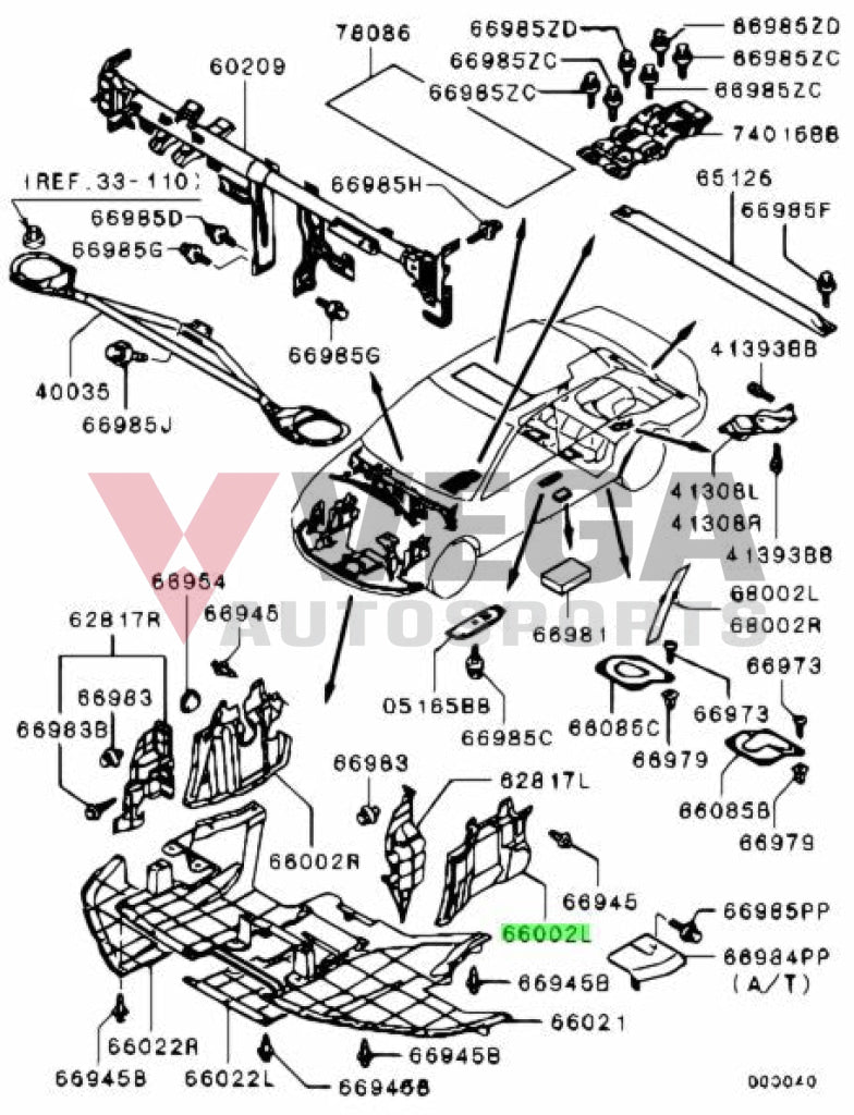 Side Engine Cover Lhs To Suit Mitsubishi Lancer Evolution 7 / 8 9 Ct9A Mn154605 Exterior