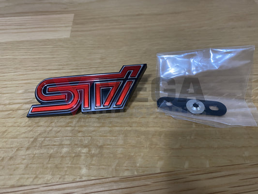 'STi' Front Grill Emblem Badge Red to suit Subaru Impreza WRX STi 08-10 GV GR - Vega Autosports