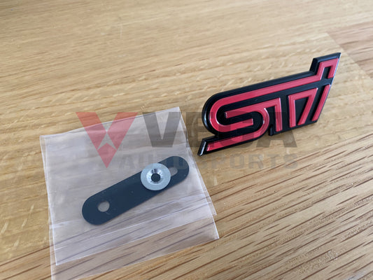 "STI" Front Grille Badge Emblem Ornament to suit Subaru Impreza WRX 2005 - Vega Autosports