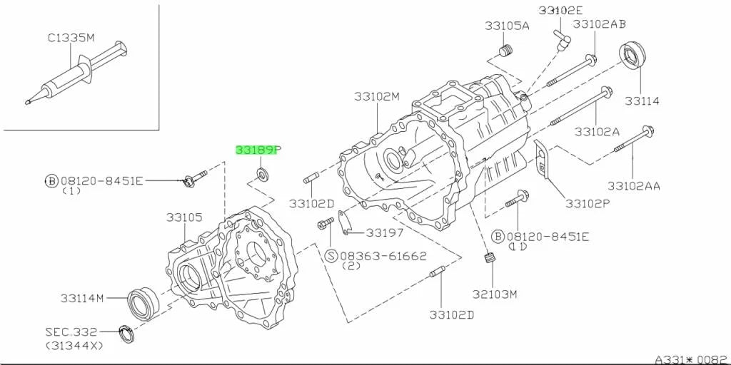 Striking Rod Oil Seal To Suit Nissan Skyline R32 / R33 Gtr 33189-05U00 Gearbox And Transmission