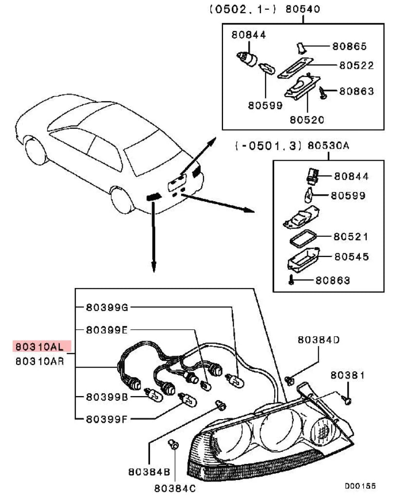 Tail Light Assembly (Lhs Passenger) To Suit Mitsubishi Lancer Evolution 9 Ct9A 8330A119 Electrical