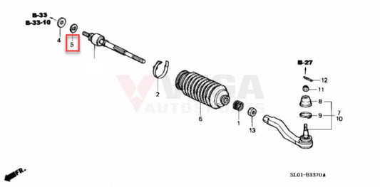 Tie Rod Lock Washer To Suit Honda Nsx Na1 Na2 53536-Sb2-000 Nuts / Bolts Screws