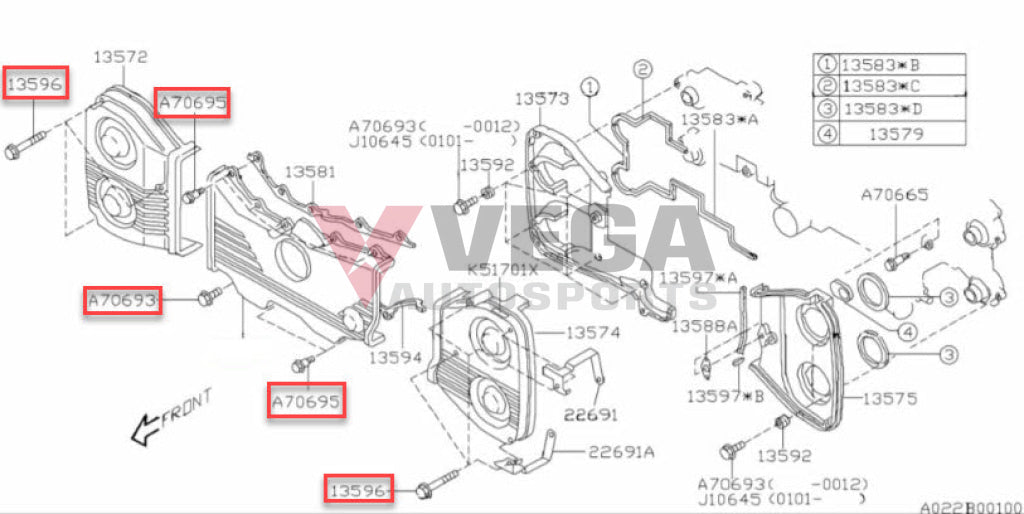Timing Belt Cover Bolt Set (15-Piece) To Suit Subaru Impreza Ej20/25 92-11 Sti Wrx Gc8 Gdb