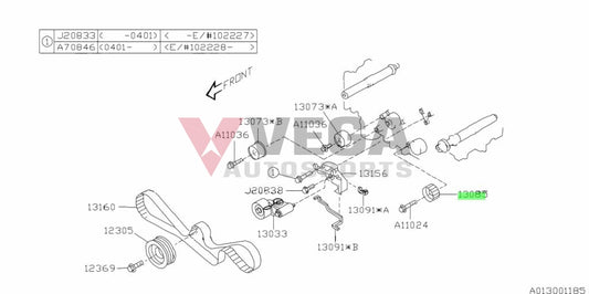 Timing Belt Toothed Idler Pulley To Suit Subaru Impreza Wrx / Sti Forester Legacy/ Outback