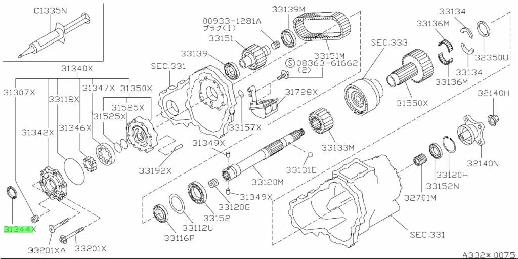 Transfer Cover Oil Seal To Suit Nissan Skyline R32 / R33 Gtr 33111-30C00 Gearbox And Transmission
