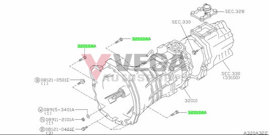 Transmission Bellhousing Upper Bolt To Suit Nissan Rb25 / Rb26 Gearbox 01121-05121 Nuts Bolts Screws