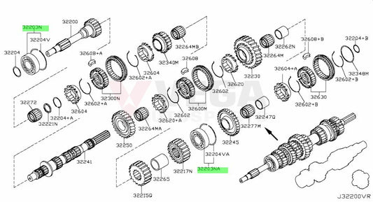 Transmission Main Shaft Bearing to suit Nissan 350Z CD Gearboxes 32203-CD101 Gearbox and Transmission