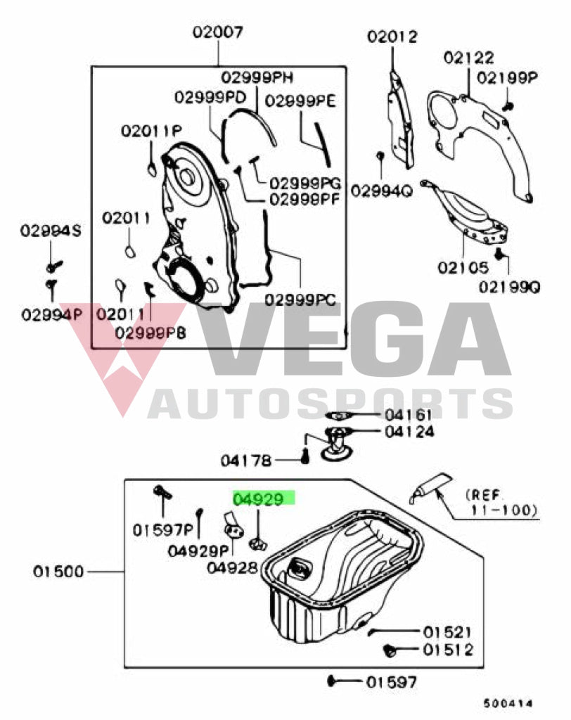 Turbo Oil Return Line Gasket To Suit Mitsubishi Lancer Evolution 1 - 10 Mr258477 Engine