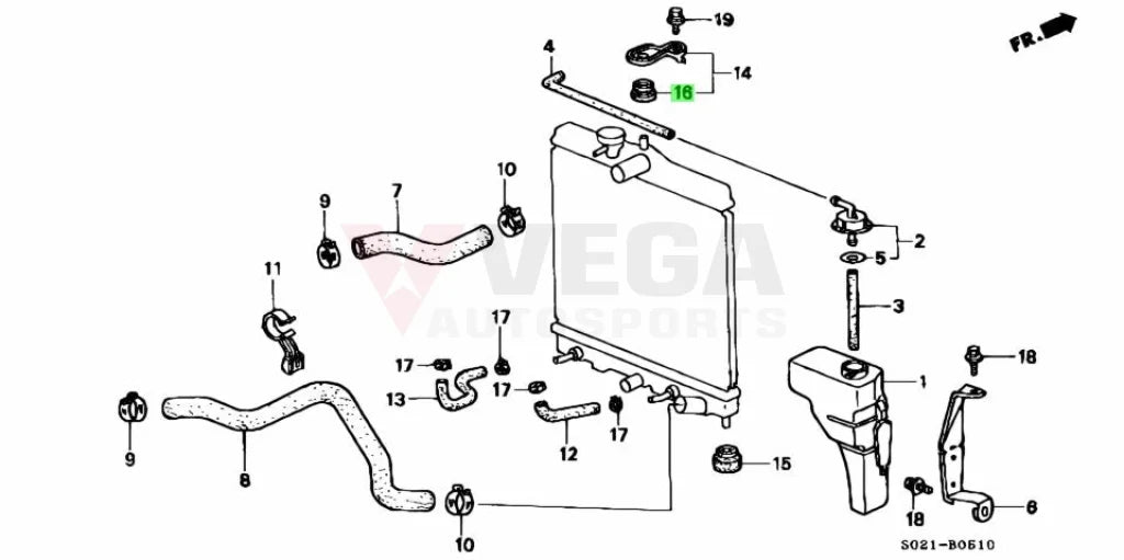 Upper Radiator Cushion to suit Honda Civic EK9, EP3, FD1 FD2 74173-SJ4-000 - Vega Autosports