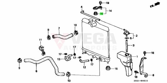 Upper Radiator Cushion to suit Honda Civic EK9, EP3, FD1 FD2 74173-SJ4-000 - Vega Autosports