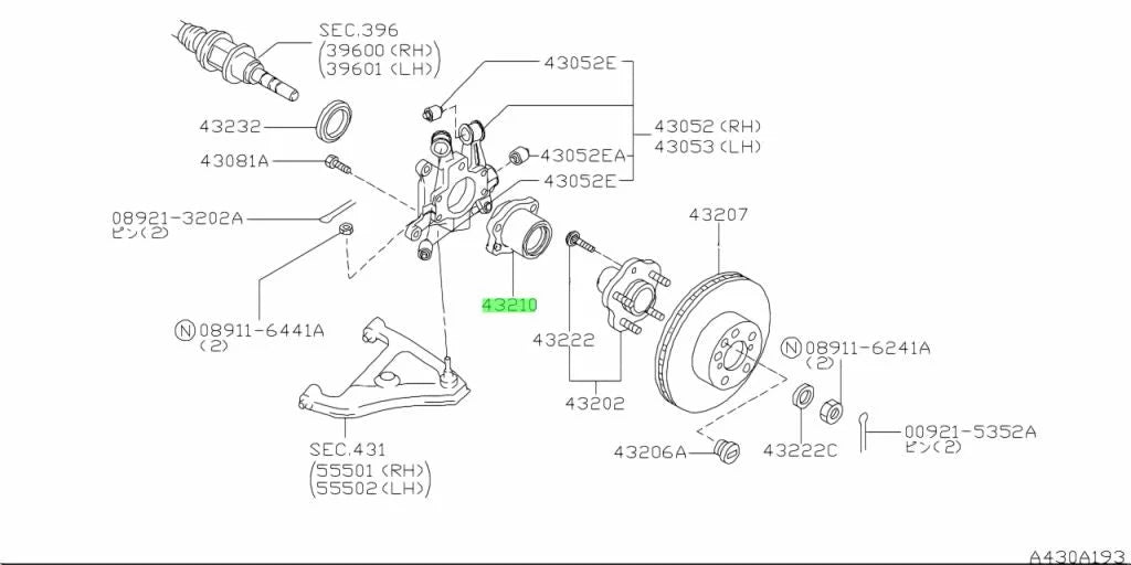 Wheel Bearing (Rear) To Suit Nissan Skyline R32 Gts / Gts25 Gts-T R33 Gts25-T Gts-4 & R34 20Gt 25Gt