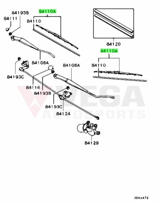 Windscreen Wiper (Driver Side) To Suit Mitsubishi Lancer Evolution 4 - 6 Mr221863 Exterior