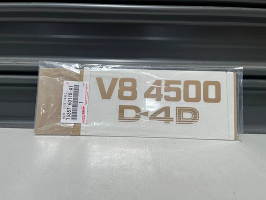 1/4 Panel Decal V8 4500 D4D Gold To Suit Toyota Land Cruiser Vdj79 07-09 75357-60110-A1 Emblems
