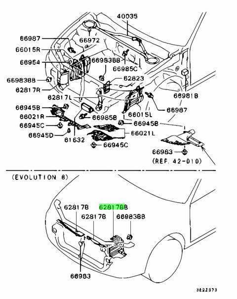 Air Panel Guide to suit Mitsubishi Lancer Evolution 5 / 6 / 6.5 TME CP9A - Vega Autosports