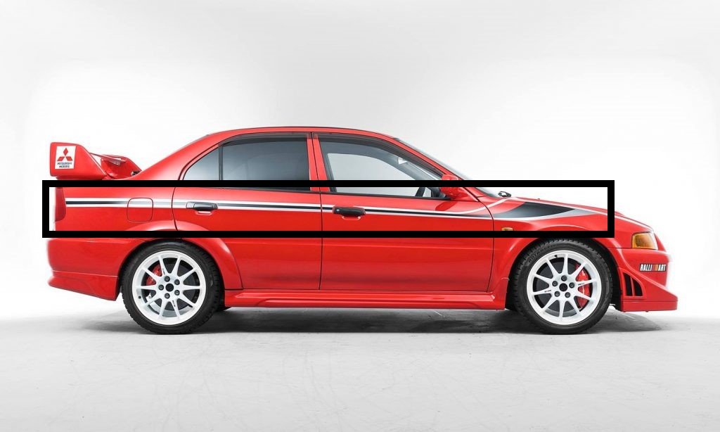 Side Strip Decal Rhs To Suit Mitsubishi Lancer Evolution 6.5 Tme Cp9A Sngf2 Emblems Badges And