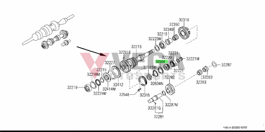 5th Gear to suit Nissan R32 GTR / R33 GTR Series 1/2 / Z32 Gearbox 326 ...