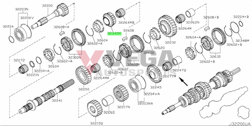 6Th Gear Assembly To Suit Nissan 370Z Z34 2014~Onwards 32340 - Cd40C Cd009/Cd00A Gearbox And