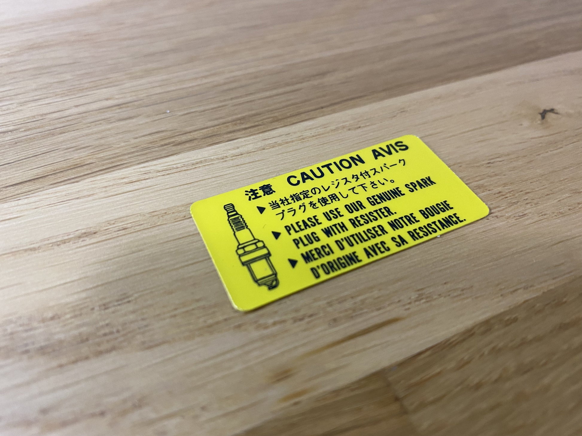 Caution Spark Plug Decal To Suit Mitsubishi Lancer Evolution 4 / 5 6 6.5 7 Cn9A Cp9A Ct9A Emblems